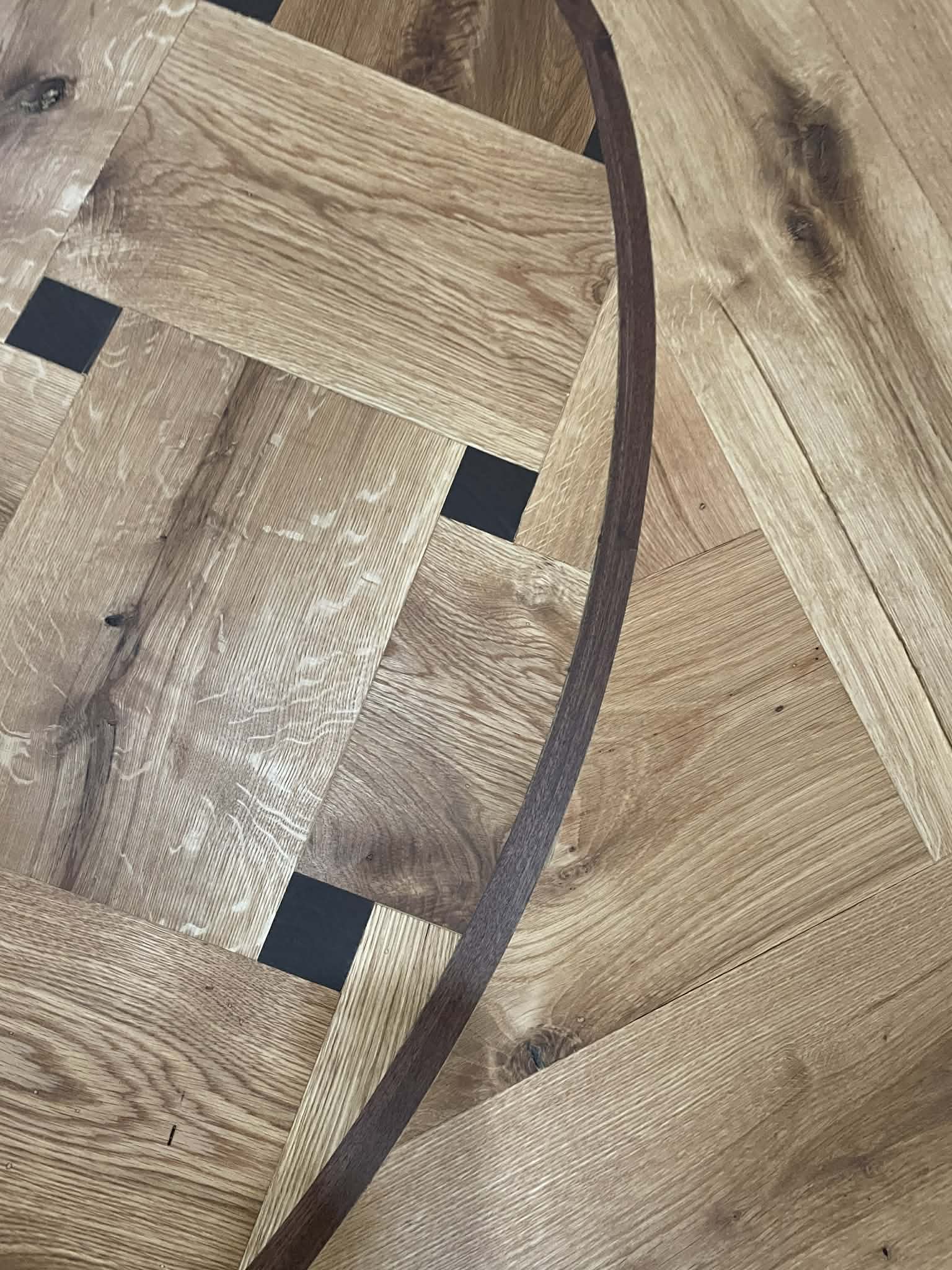 Custom basketweave hardwood floor inlay Lakewood NJ